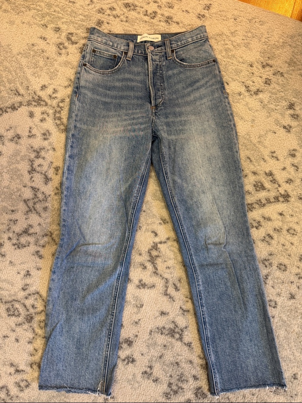 Denim Forum Arlo High Rise Straight 28L Medium Wash Jeans